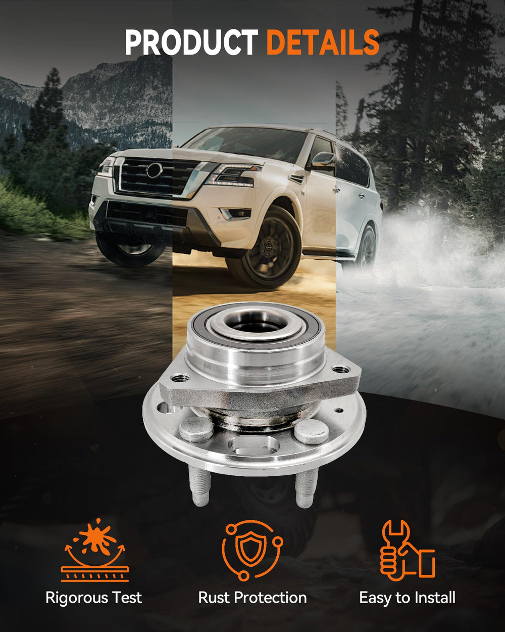 Aspligo hub installed on vehicle wheel demonstrating improved driving stability