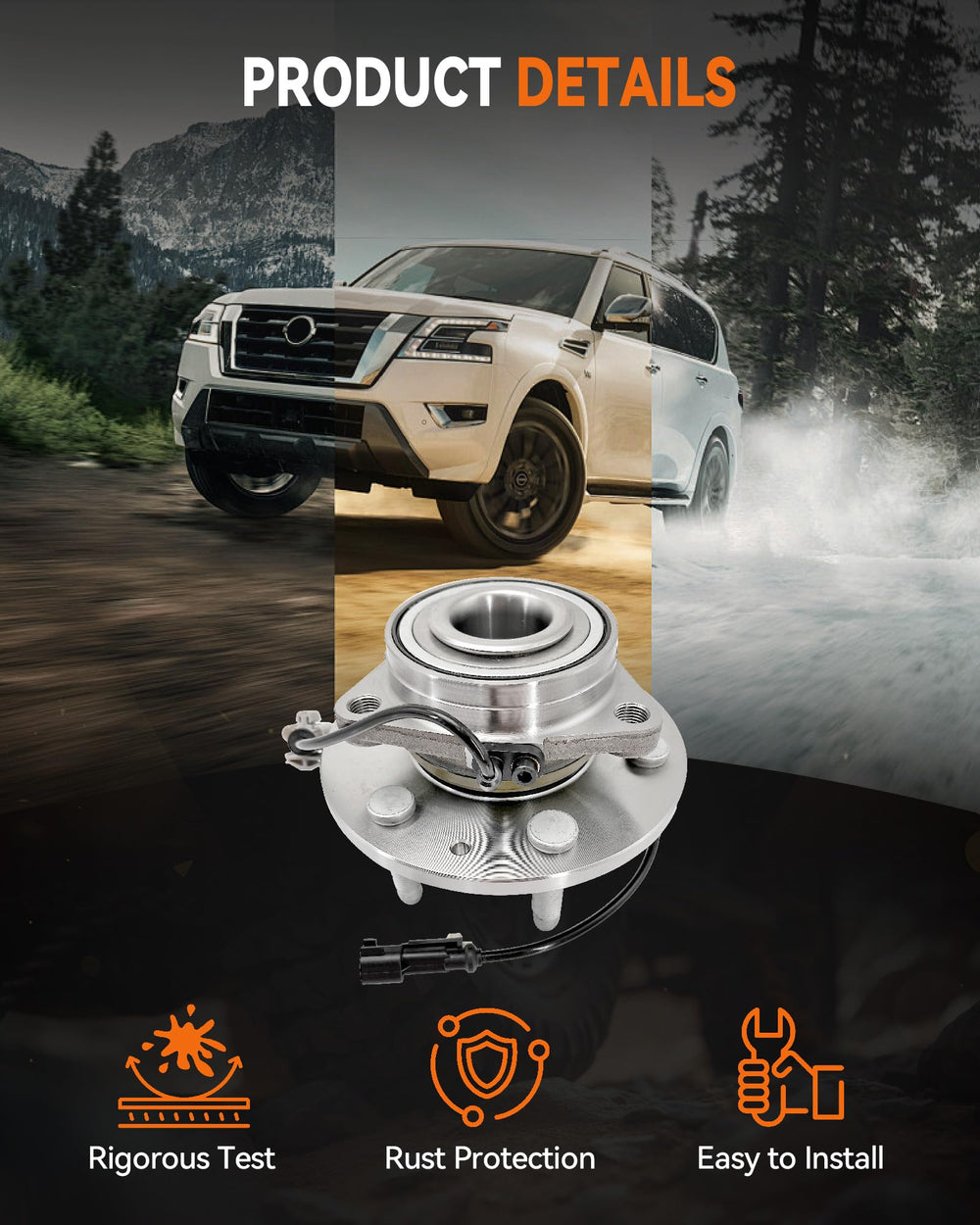 Aspligo hub featured on Silverado on road illustrating durability under load