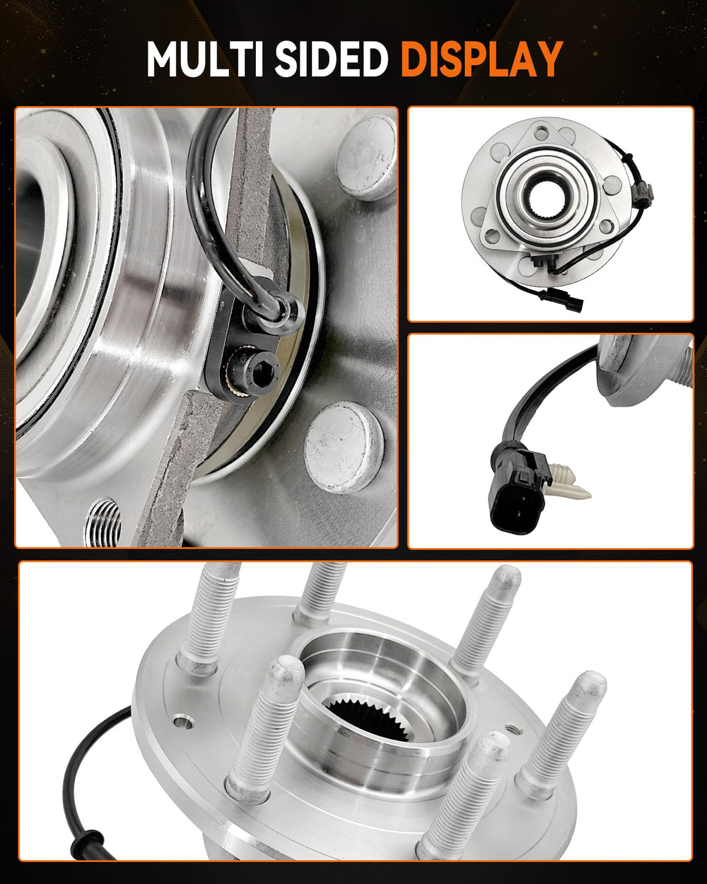 Aspligo hub next to ruler showing flange and pilot diameters for accurate fit
