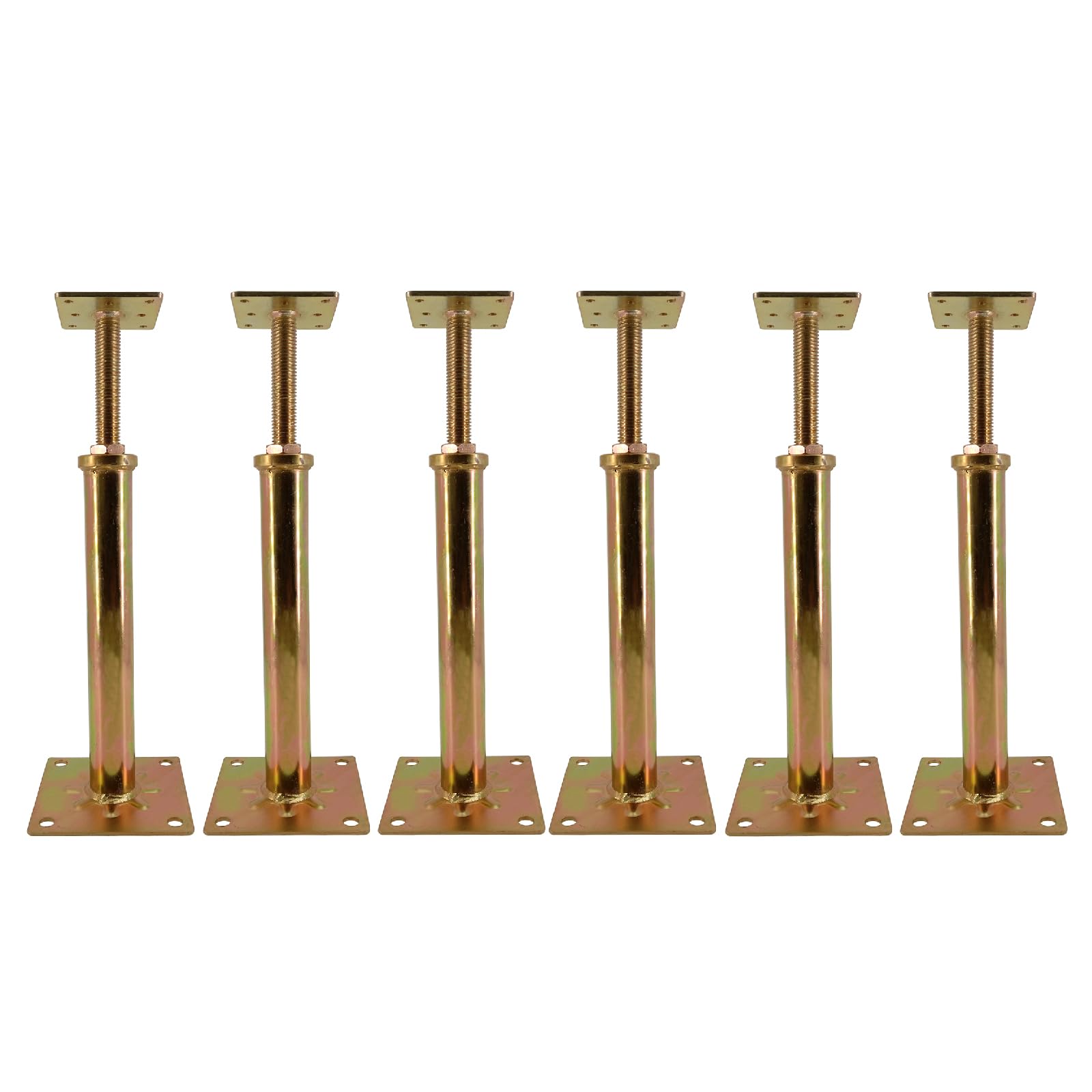 ASTAMOTOR front view of six galvanized jacks showing compact set and benefit stability