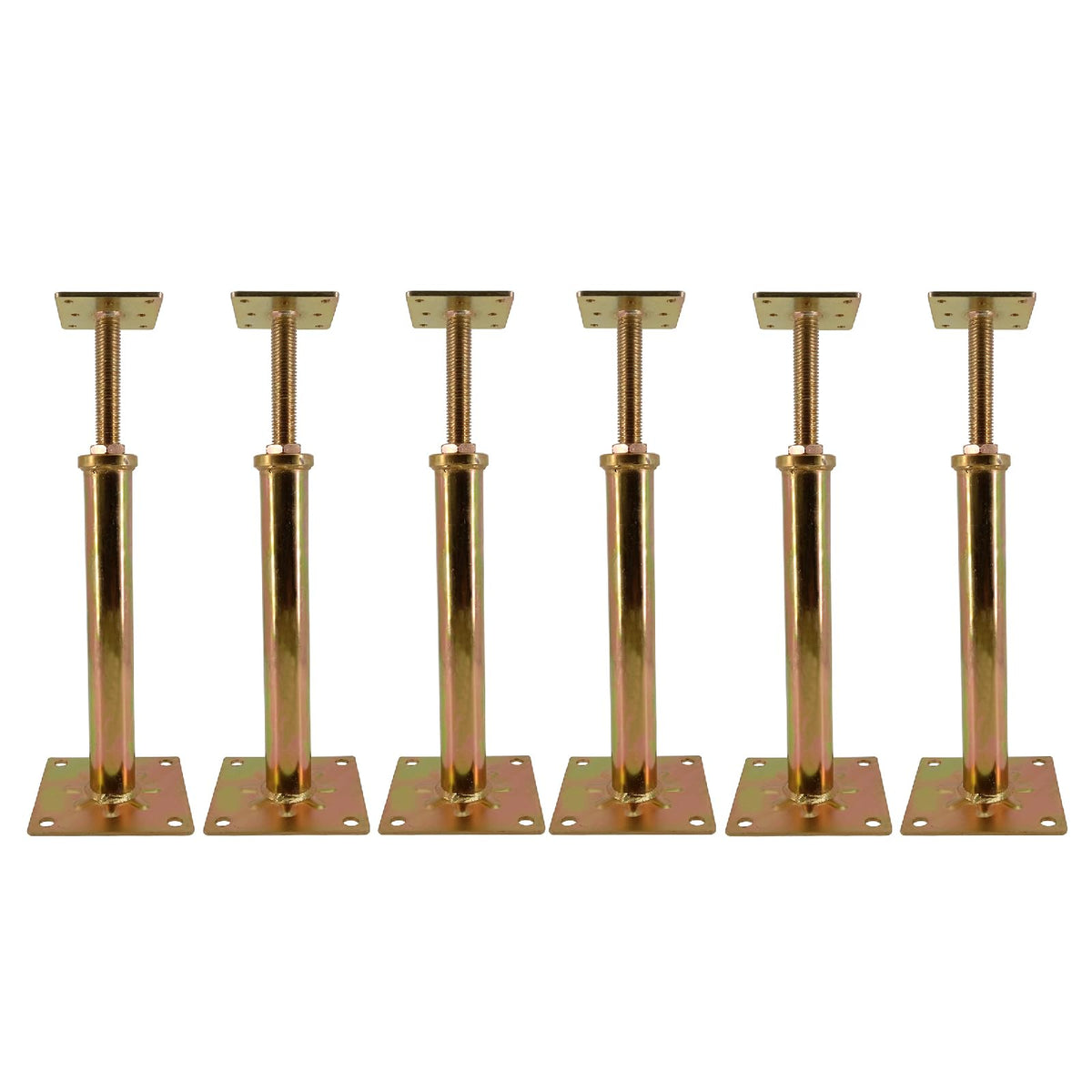 ASTAMOTOR front view of six galvanized jacks showing compact set and benefit stability