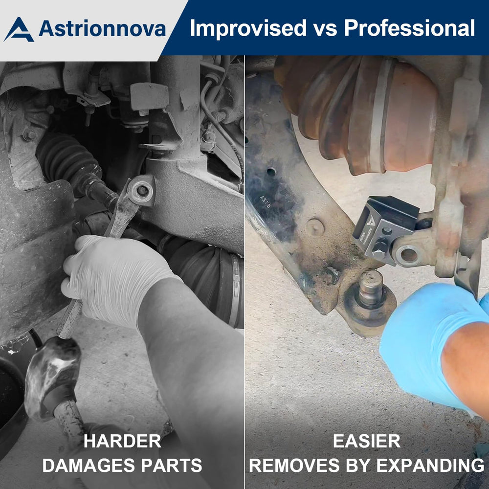 Astrionnova spreader in use between strut and knuckle demonstrating safe separation technique