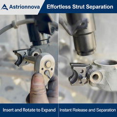 Astrionnova lower end separator popping ball joint with safe controlled force