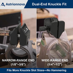 Astrionnova pry tool beside a breaker bar to show scale and compatible leverage setup