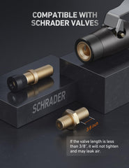AstroAI open flow air chuck variant displayed for use with in-line gauges and inflators