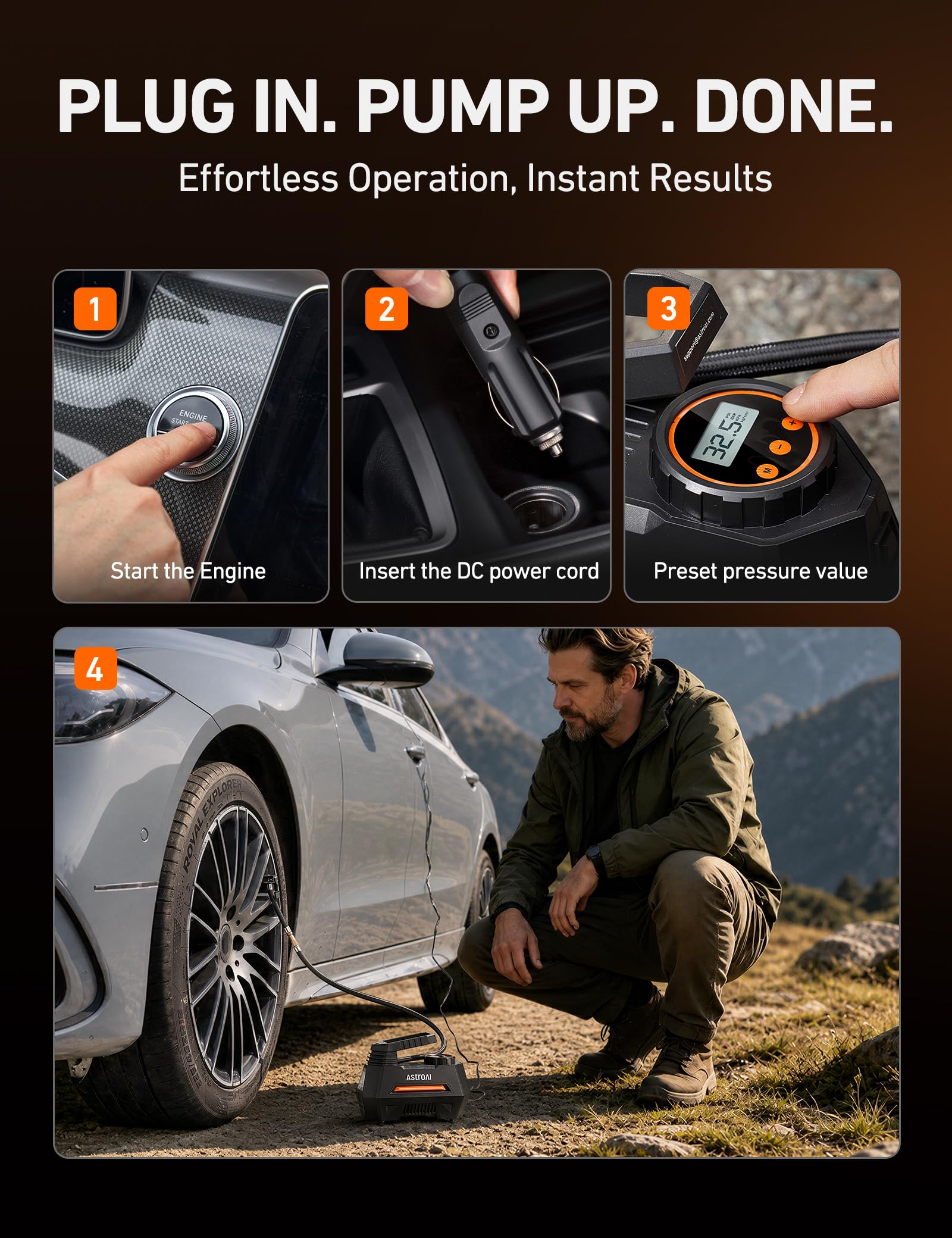 AstroAI AIRUN H size comparison in glovebox demonstrating portable storage benefits