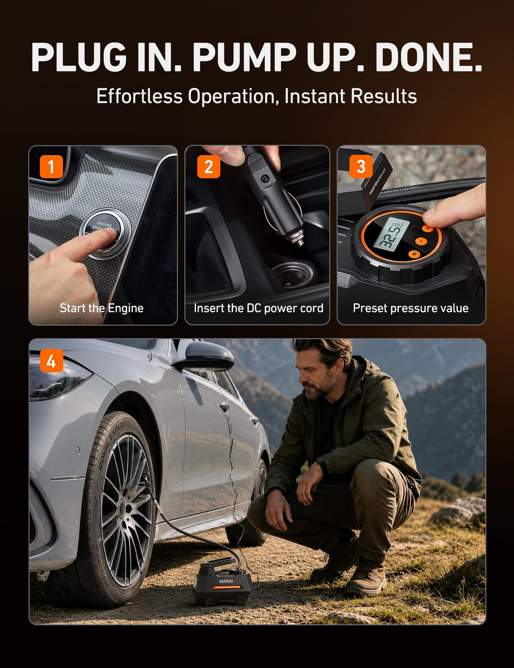 AstroAI AIRUN H size comparison in glovebox demonstrating portable storage benefits