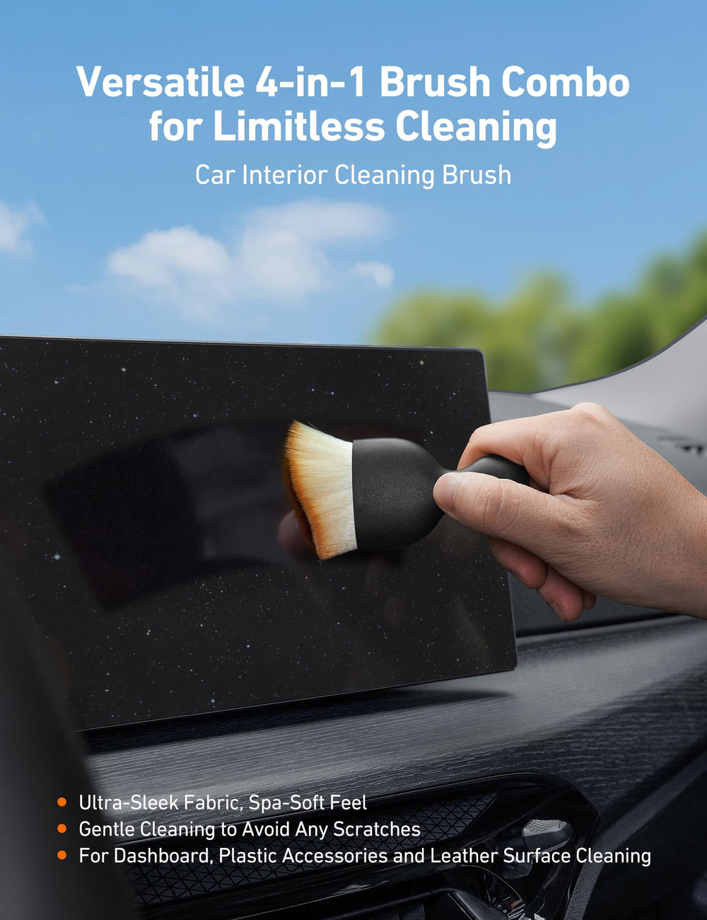 AstroAI detailing brush cleaning narrow crevice for precise results