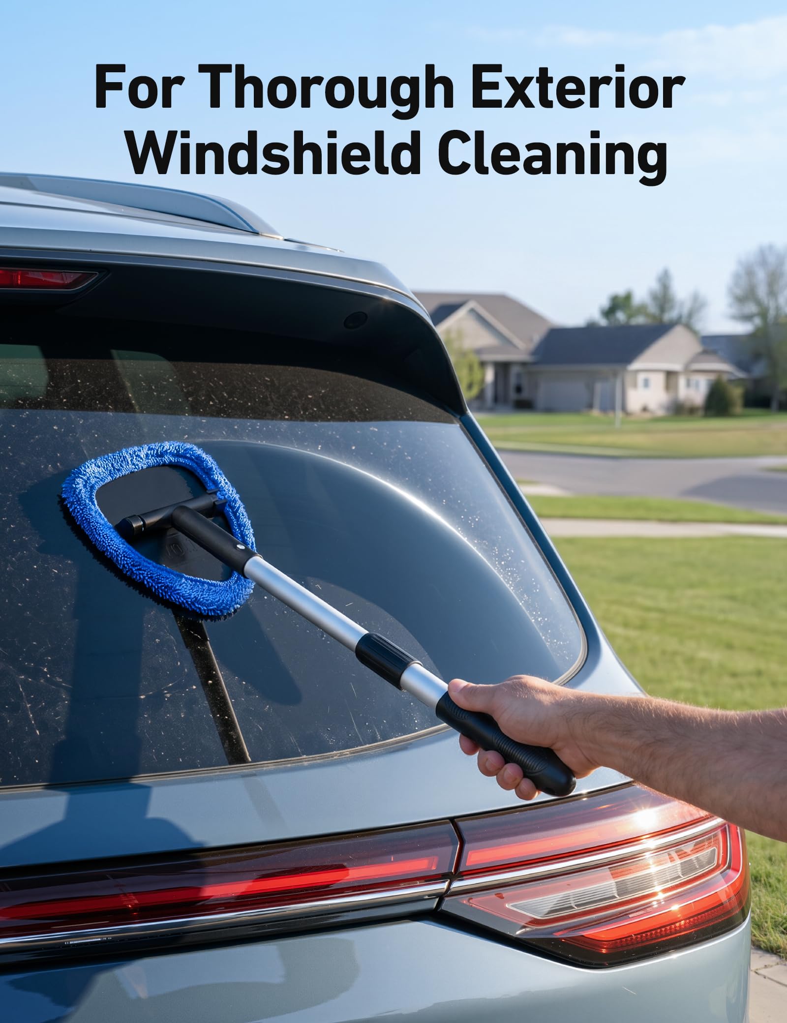 AstroAI in use wiping interior windshield for improved visibility