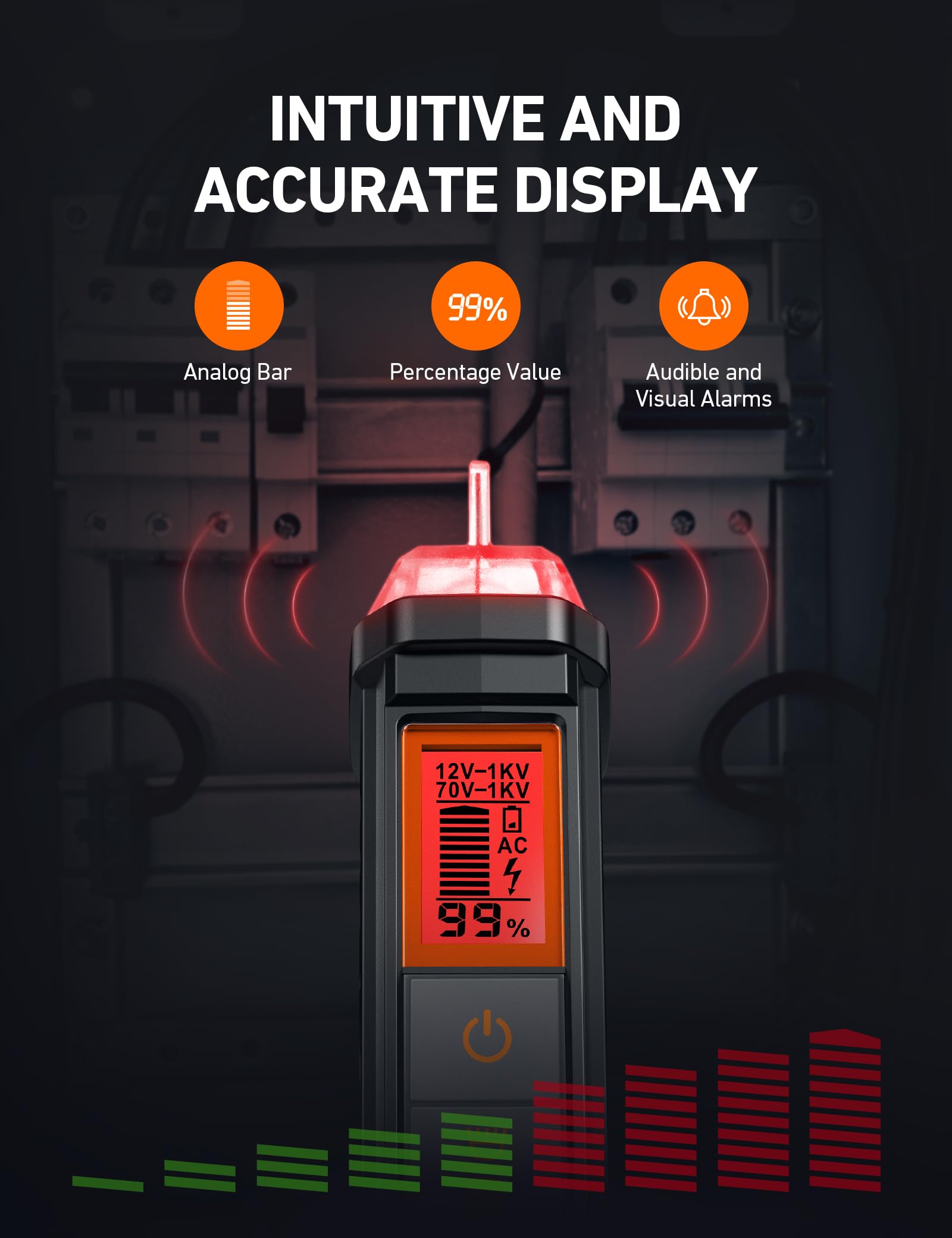 AstroAI illuminated tip detecting live wire, increases detection confidence