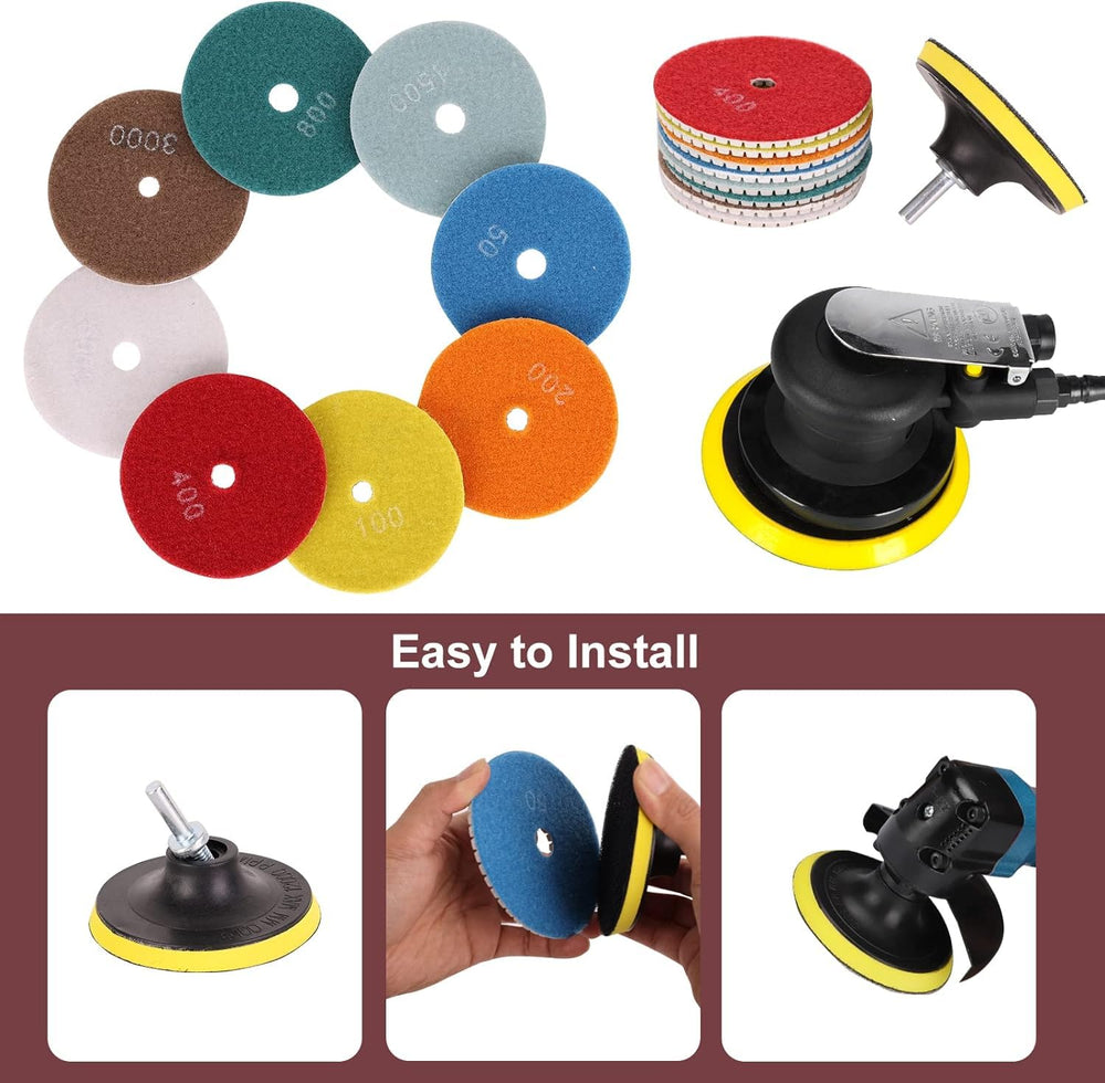 Asweir pads beside ruler to show 4-inch scale and tool compatibility