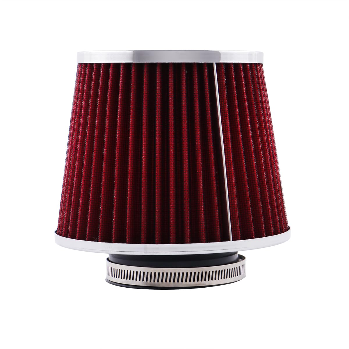 ASYXPCRH front view red cone filter showing bold finish and fit benefit