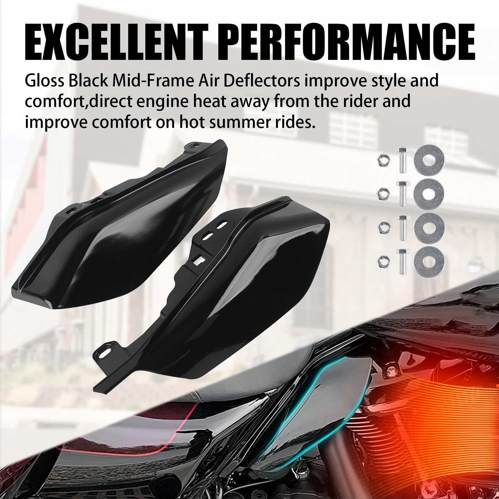 ATENGIDR right-side deflector mounted under seat improving airflow and comfort