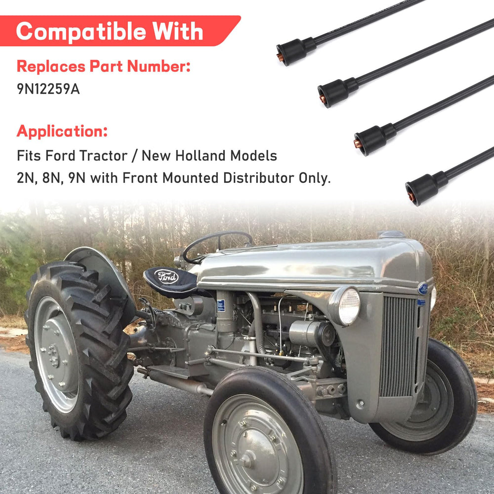 atesilor spark plug wires installed on tractor showing correct fit and reliable spark