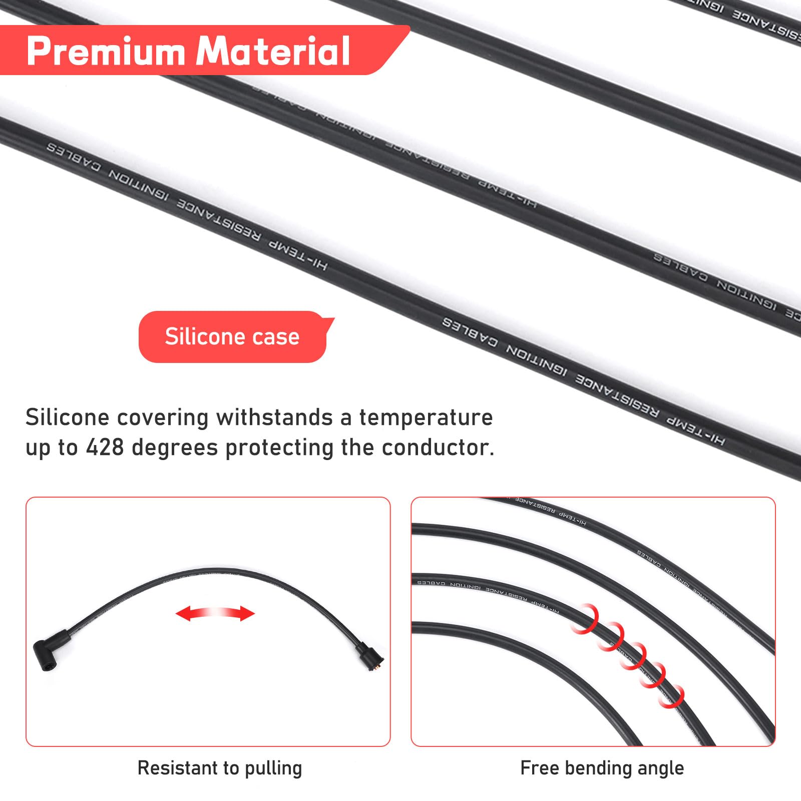 atesilor spark plug wires terminal and boot ends showing secure connection benefit