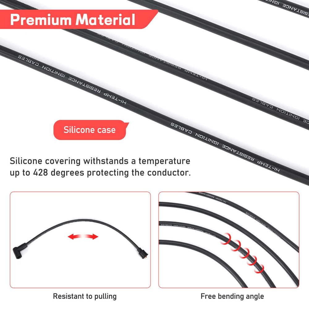 atesilor spark plug wires terminal and boot ends showing secure connection benefit