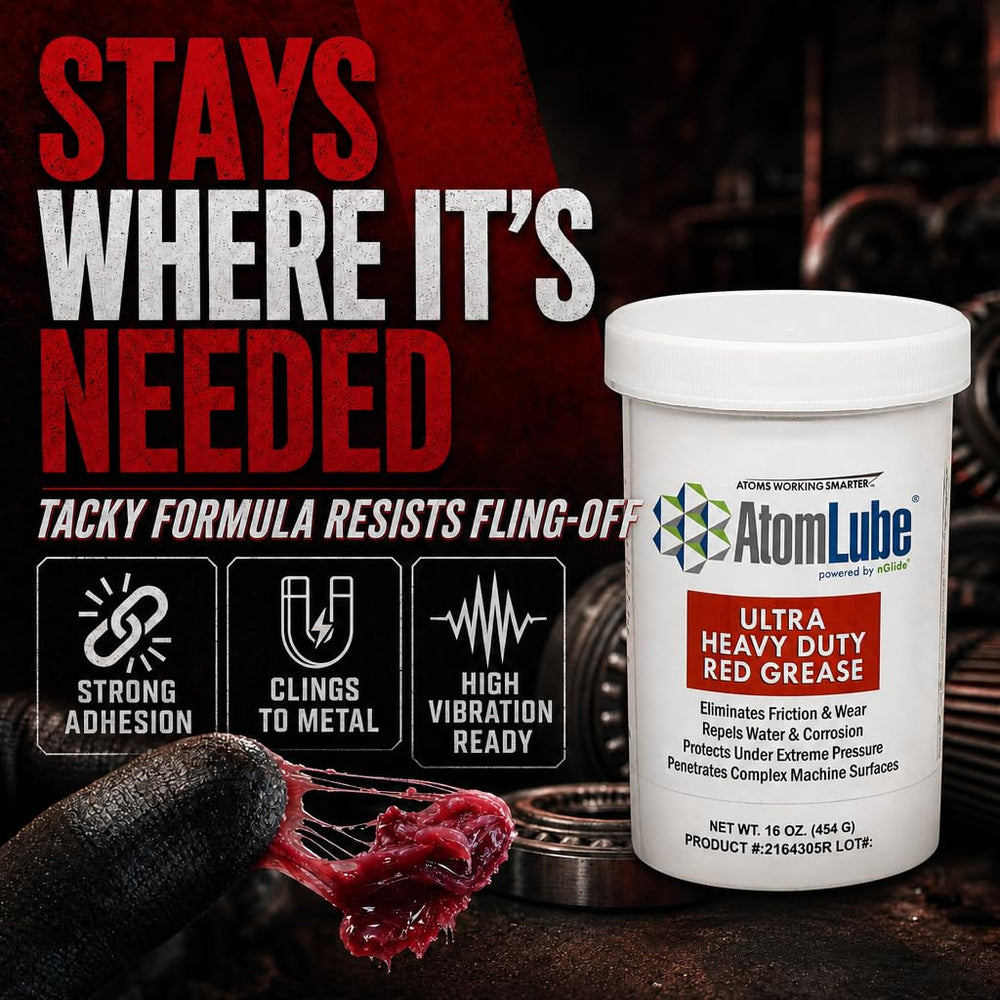 AtomLube jar next to hand showing scale and portable 16 oz size