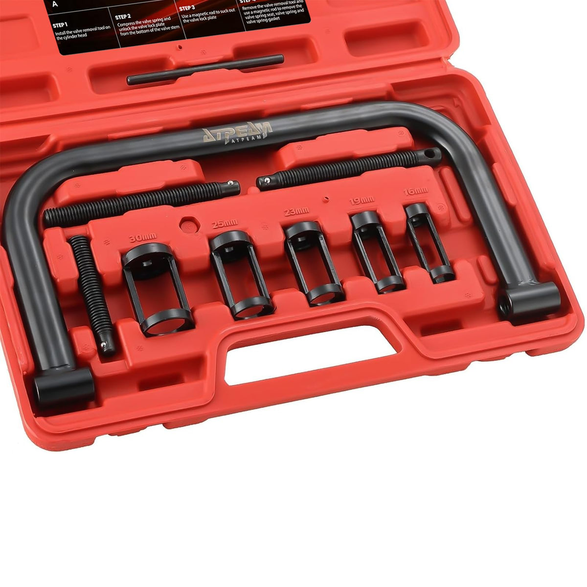 ATPEAM front view of C-clamp kit showing complete set and case, durable repair convenience