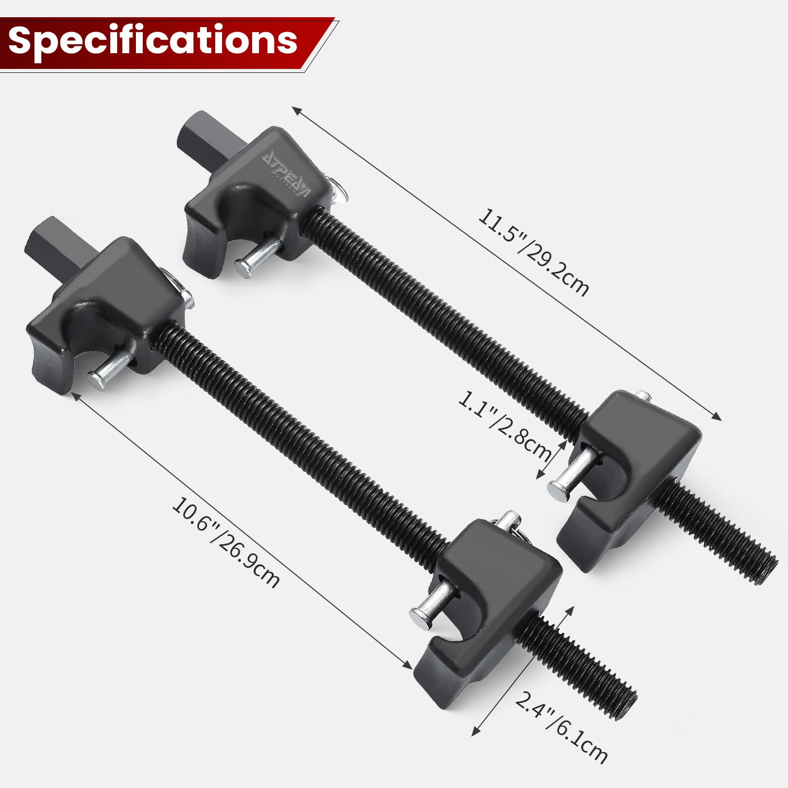 ATPEAM threaded rod and hex end showing durable screw and easy wrench use