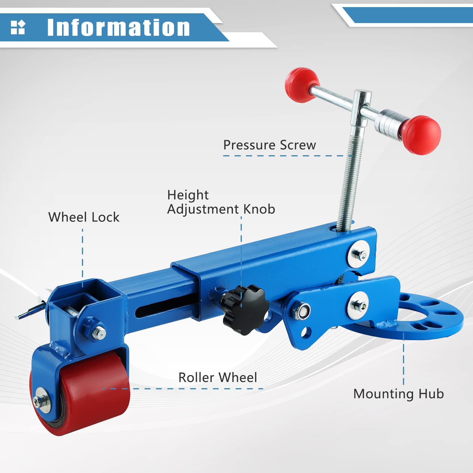 ATPTOOL tool mounted on wheel hub demonstrating safe attachment and controlled rolling