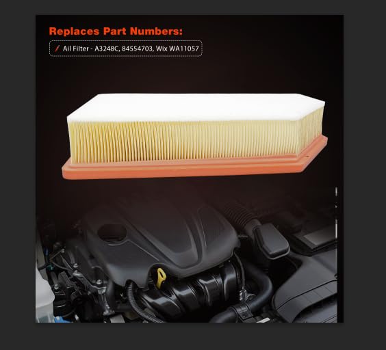 ATRACYPART air filter pleats top view demonstrating high-flow media for better intake