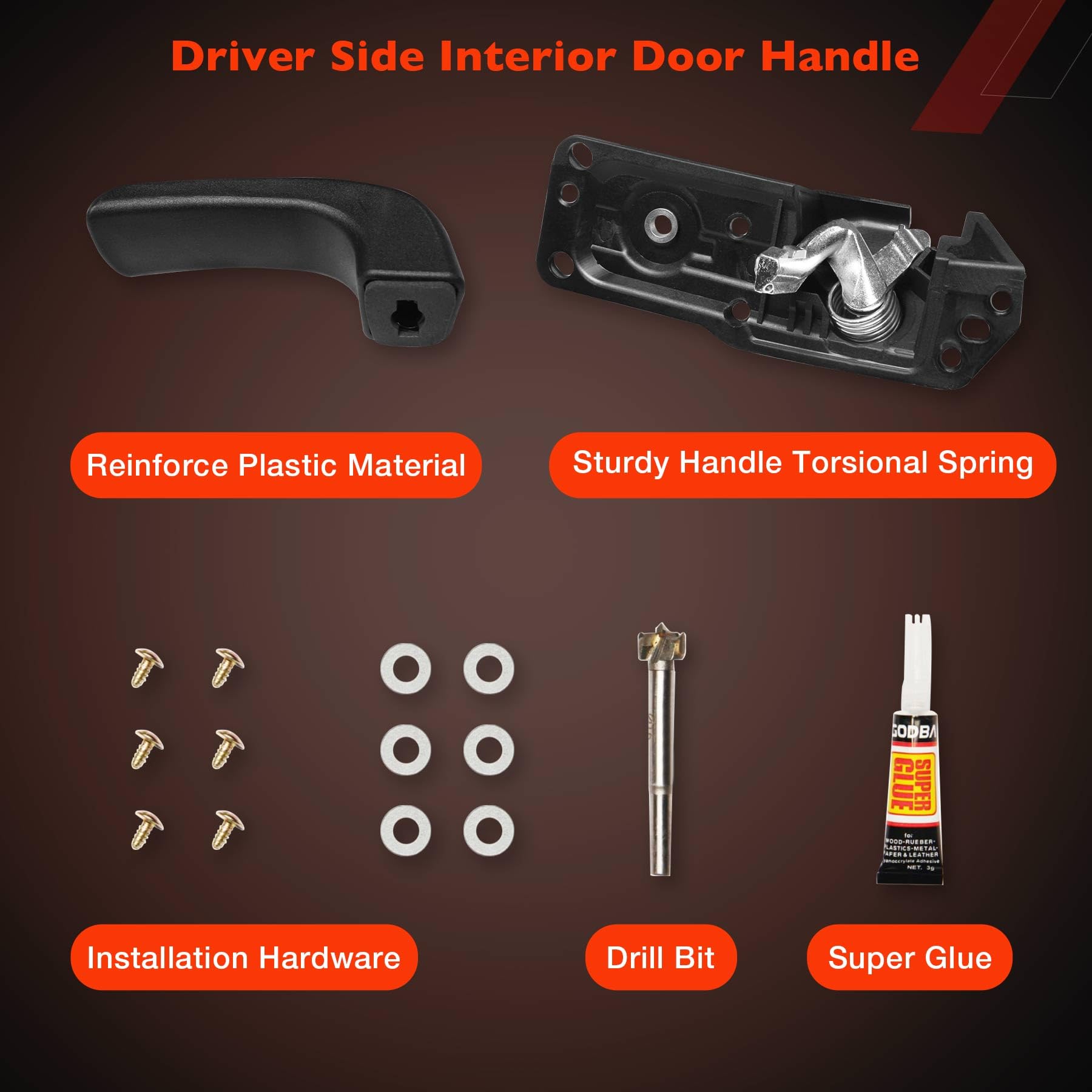 ATRACYPART handle next to ruler showing accurate sizing for correct fitment