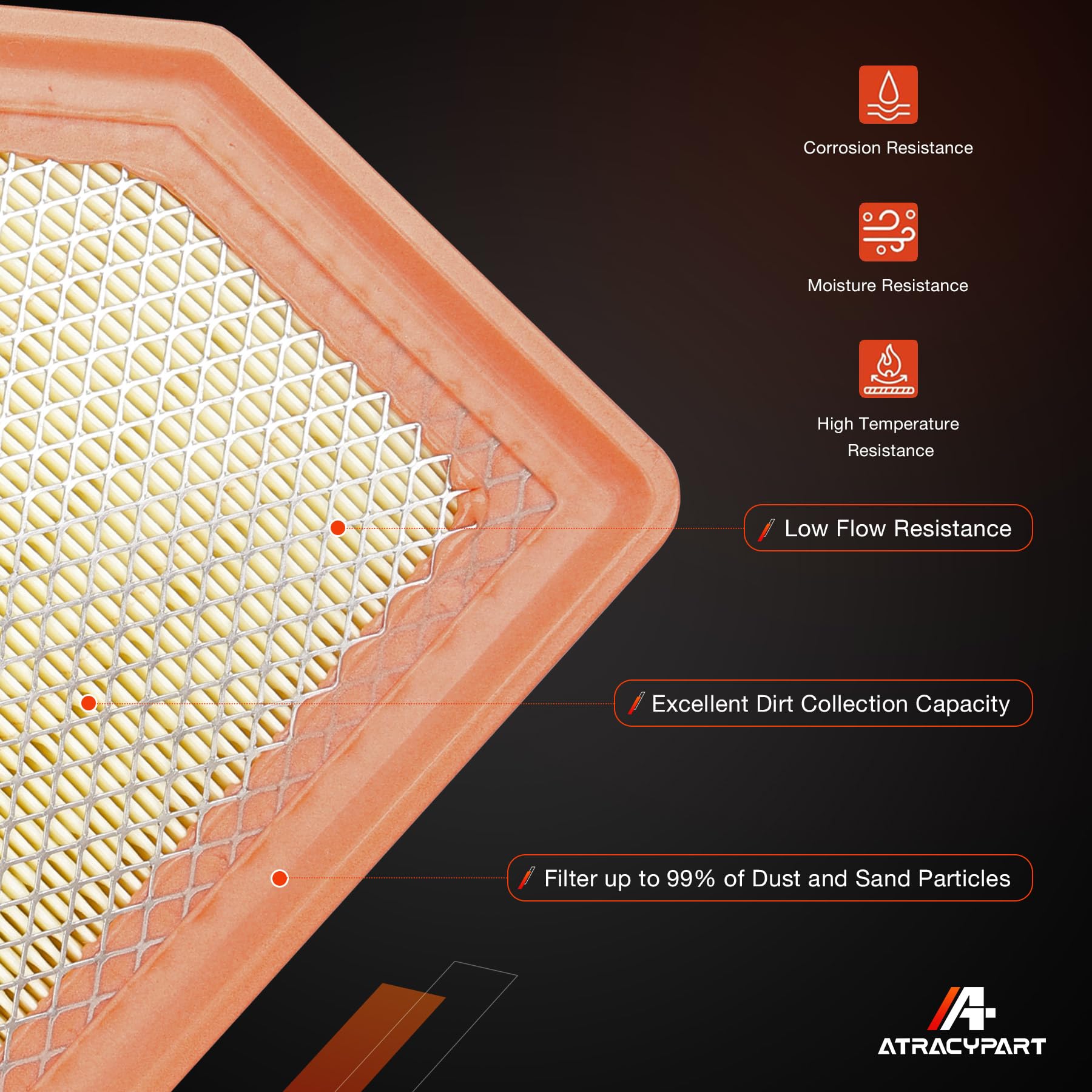 ATRACYPART fuel filter installed underhood protecting injectors and pump reliability