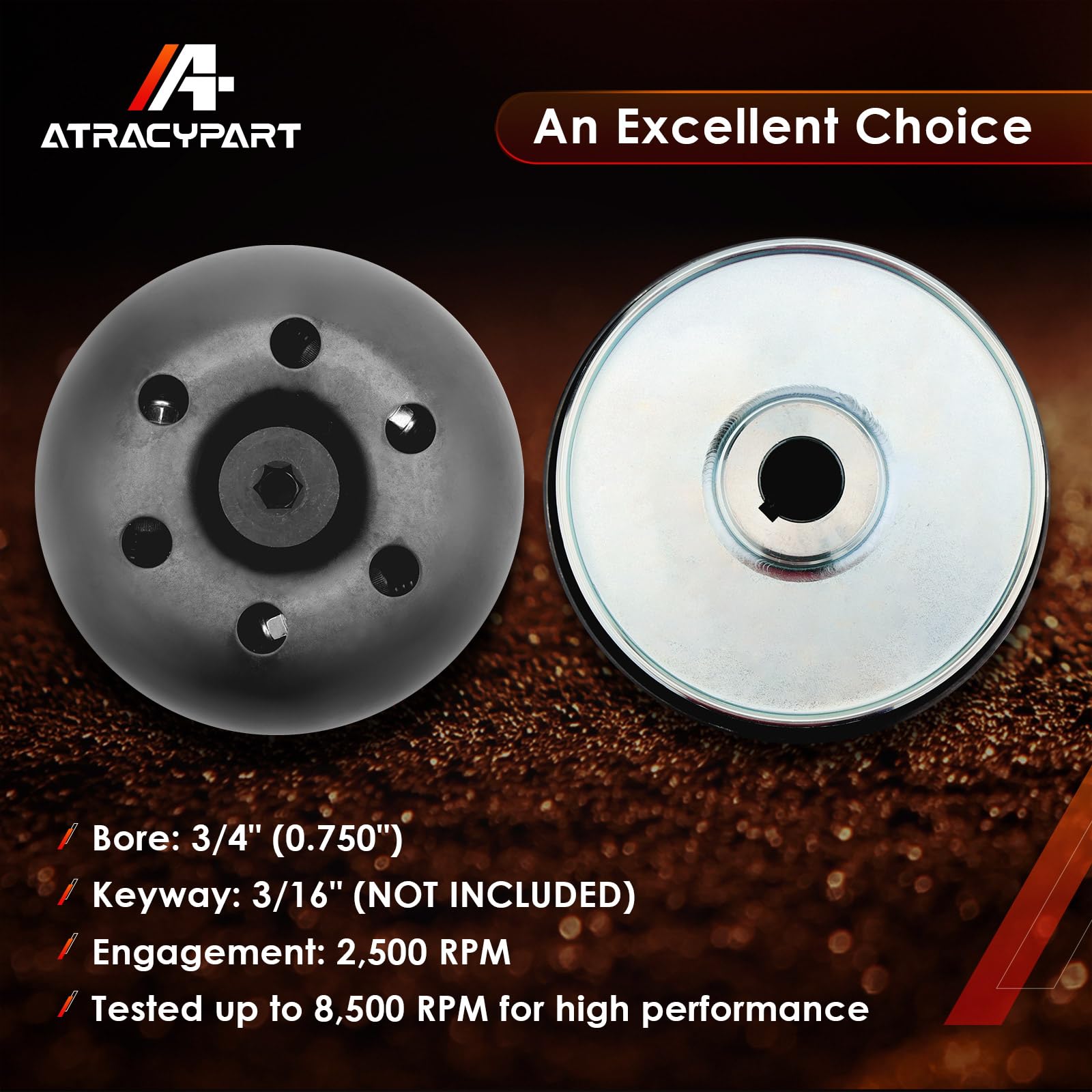 ATRACYPART side-by-side with stock clutch showing sturdier build and performance upgrade benefit