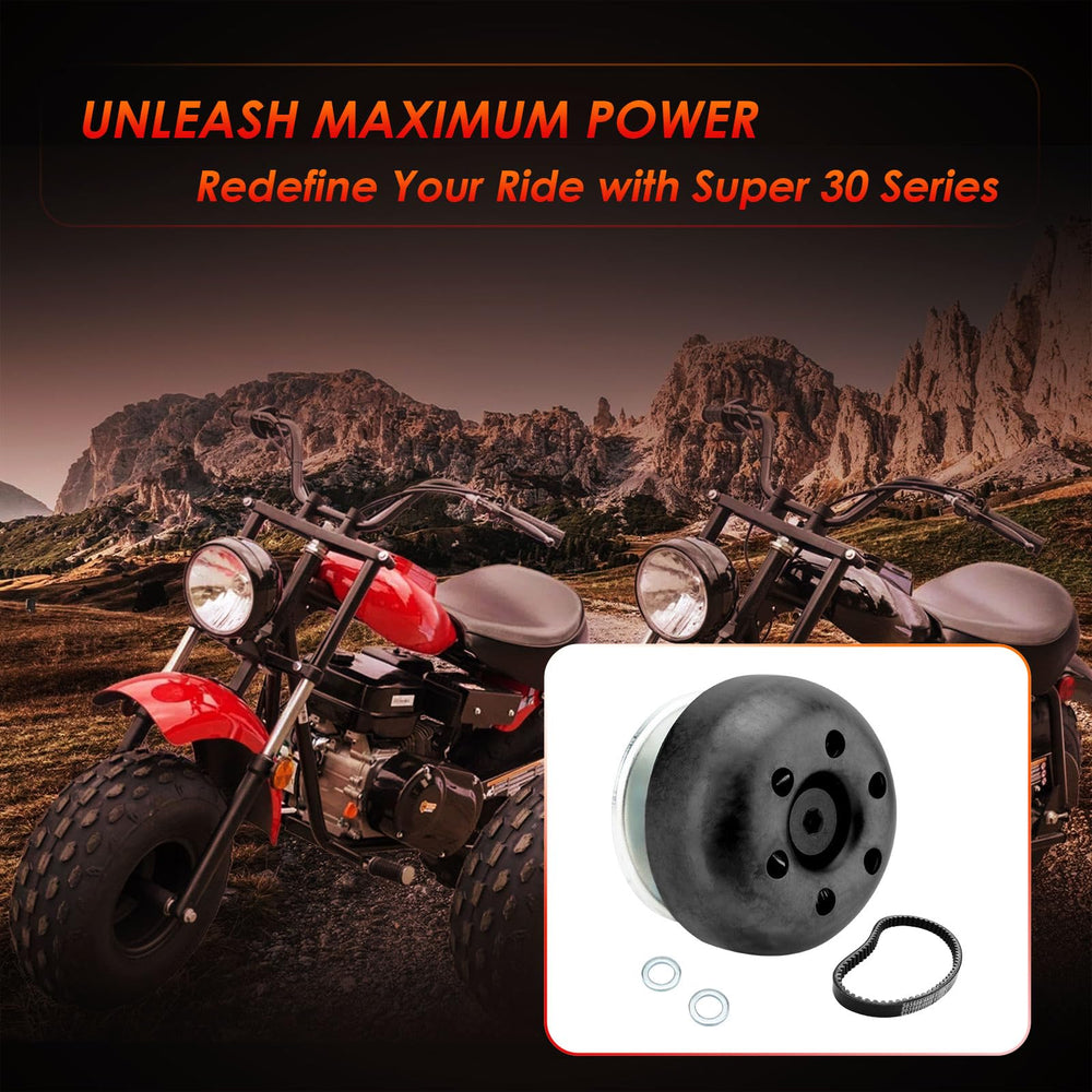 ATRACYPART installed on a mini bike during ride showing stronger acceleration and control benefit