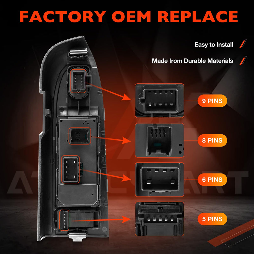 ATRACYPART switch installed in door panel illustrating fit and function