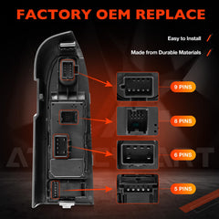 ATRACYPART switch installed in door panel illustrating fit and function