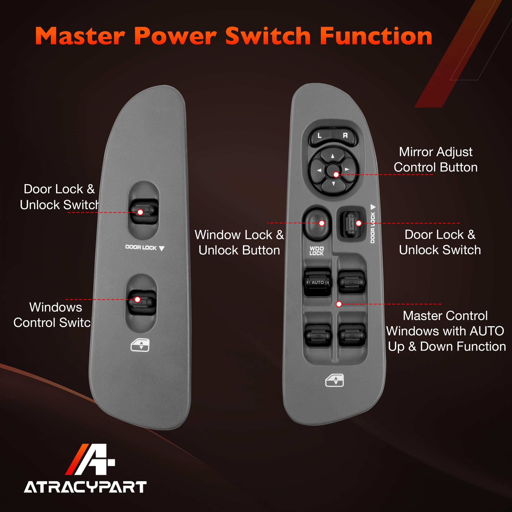 ATRACYPART switch size comparison illustrating compact fit and accurate dimensions