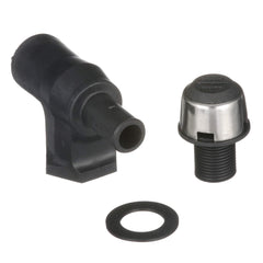 attwood composite 90-degree P-trap vent front profile showing mounting and splash protection benefit
