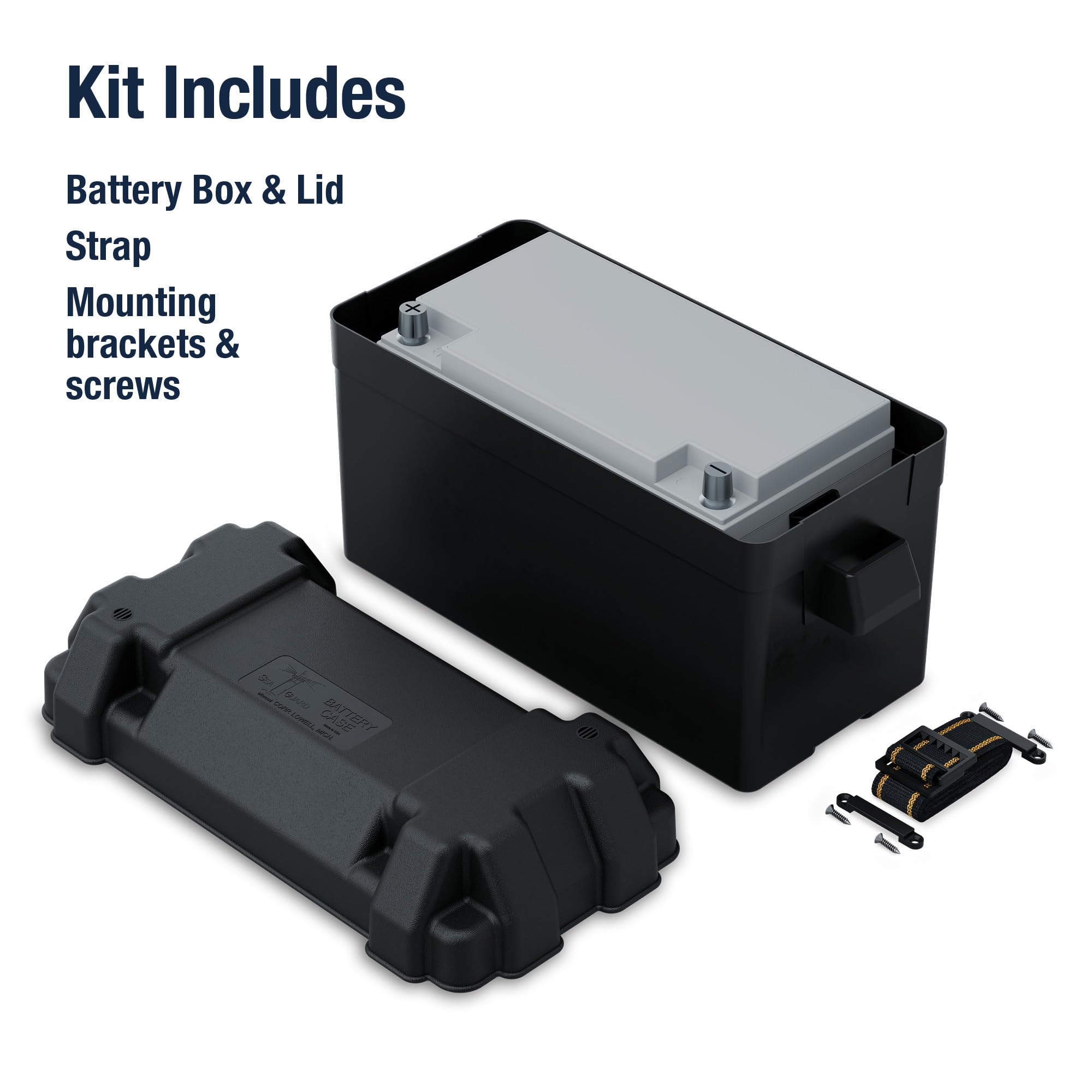 attwood box installed with Group 31 battery inside, tidy wiring benefit