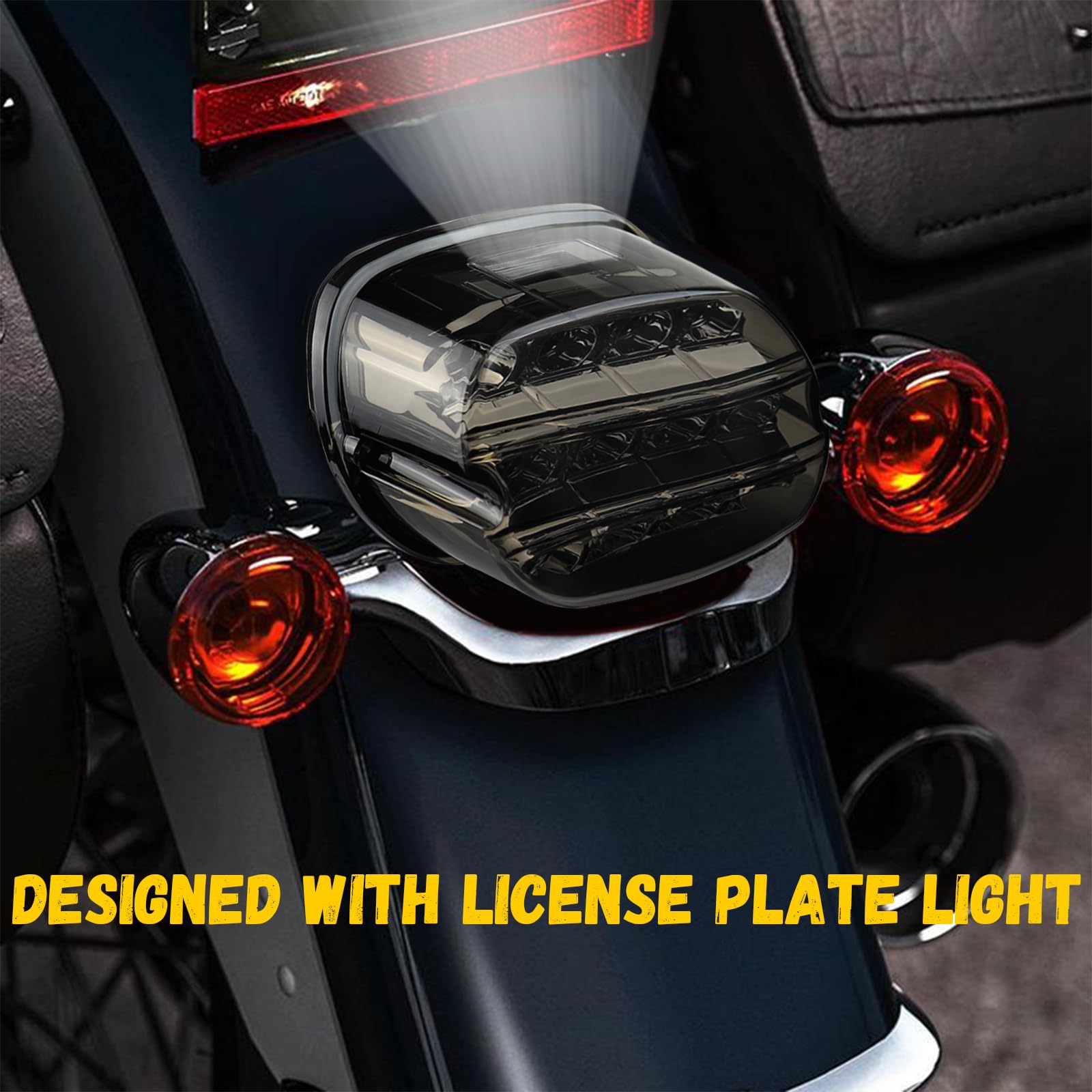 Atubeix installed on Harley rear showing compact fit and clean blacked-out look