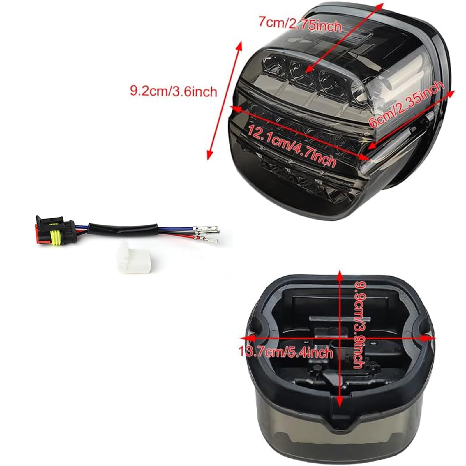 Atubeix tail light next to ruler conveying accurate size and straightforward fitment
