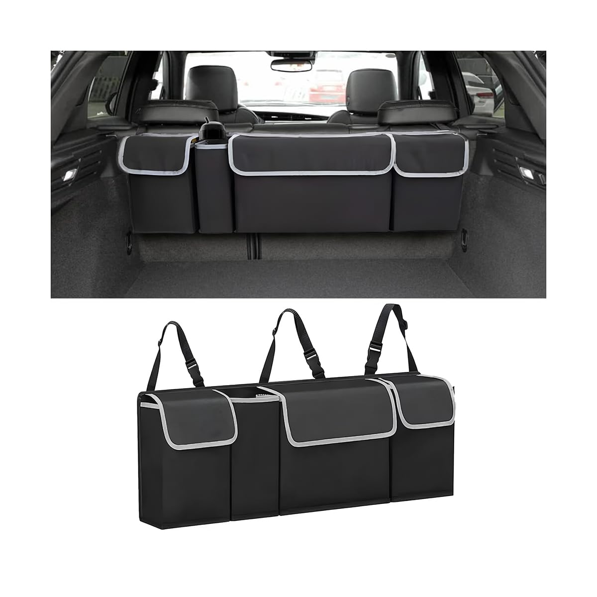 AUCELI front view organizer showing pockets and tidy storage benefit