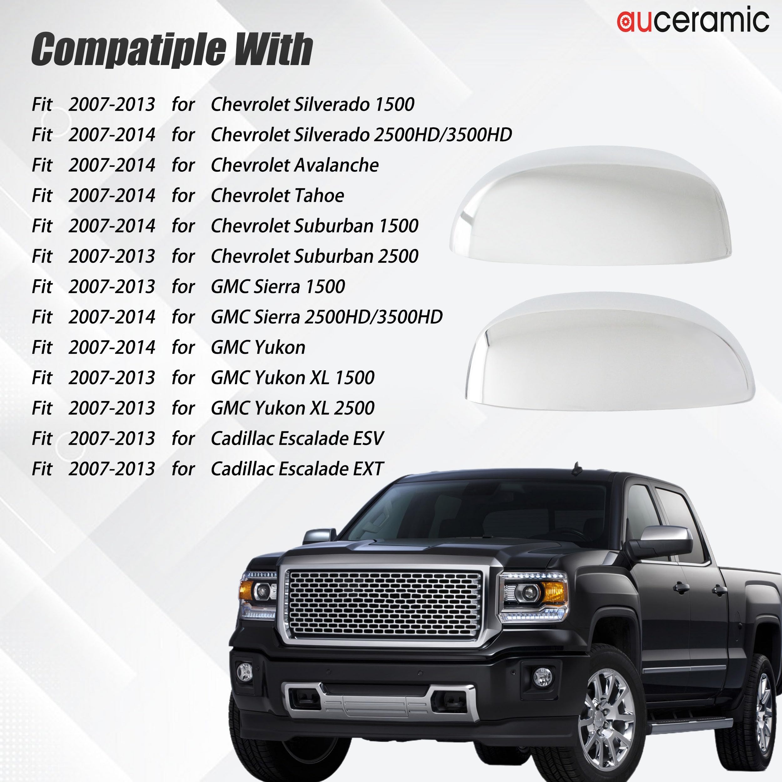 AUCERAMIC side profile chrome cap demonstrating precise vehicle fitment