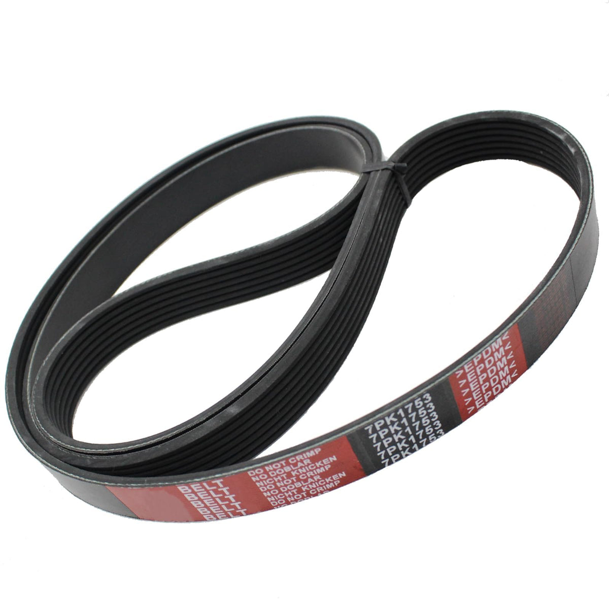 AUCERAMIC front view of boxed serpentine belt showing fitment and part numbers, easy identification