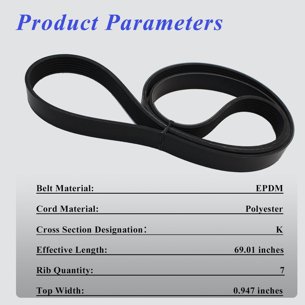 AUCERAMIC belt laid flat with ruler showing 69.01 inch effective length for correct fit