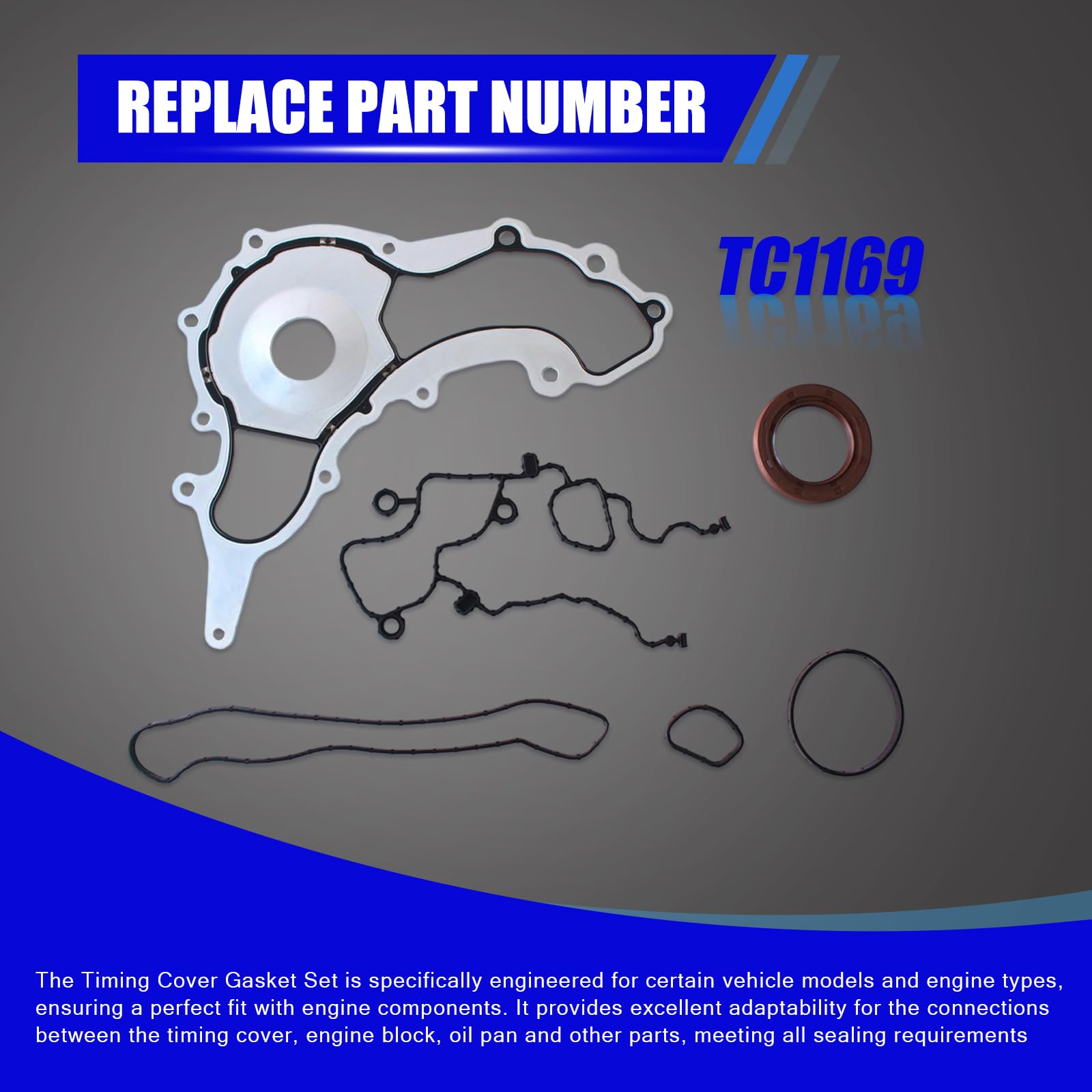 AUCERAMIC seals and components laid out to show included parts for complete replacement