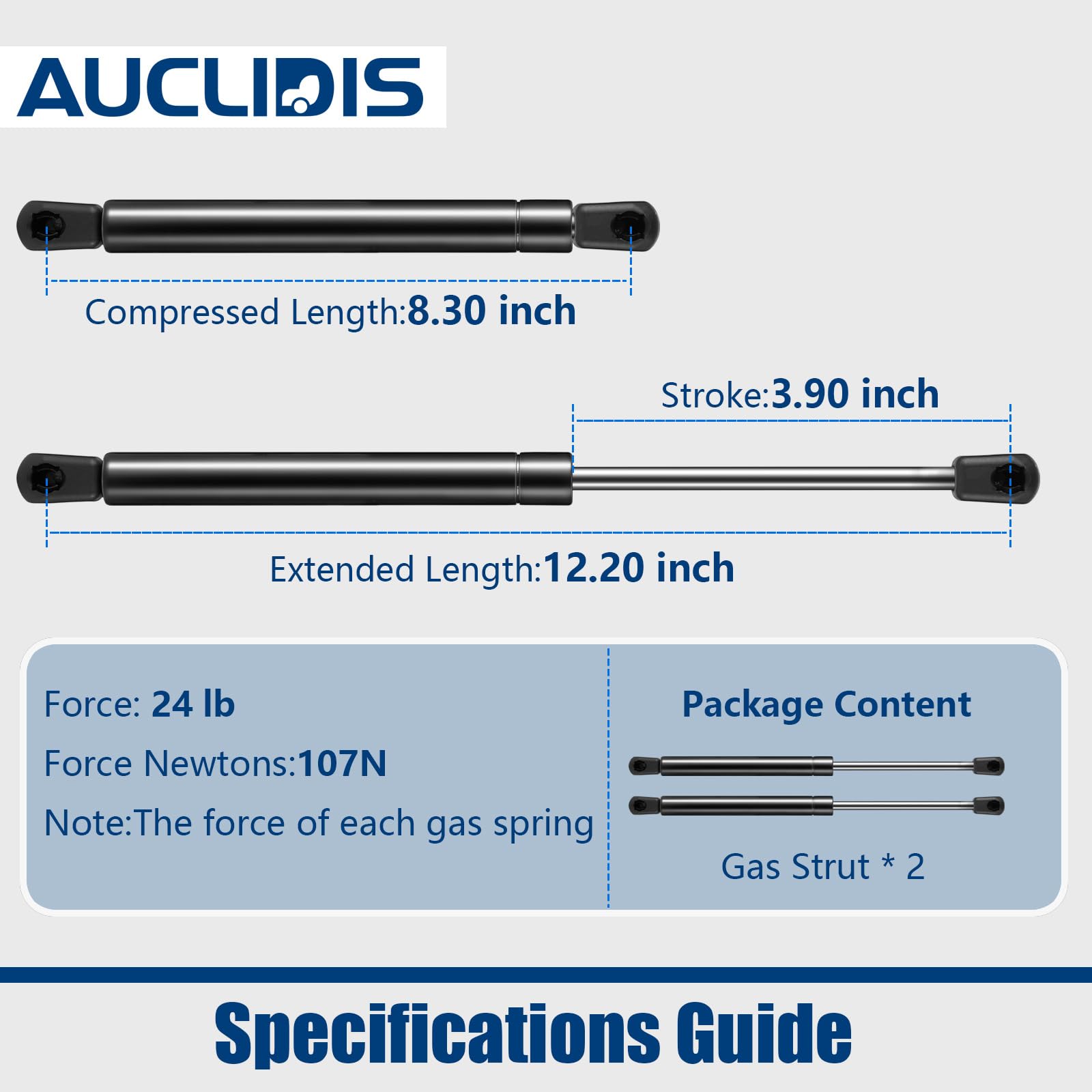 AUCLIDIS strut installed on camper shell hatch demonstrating smooth lift benefit
