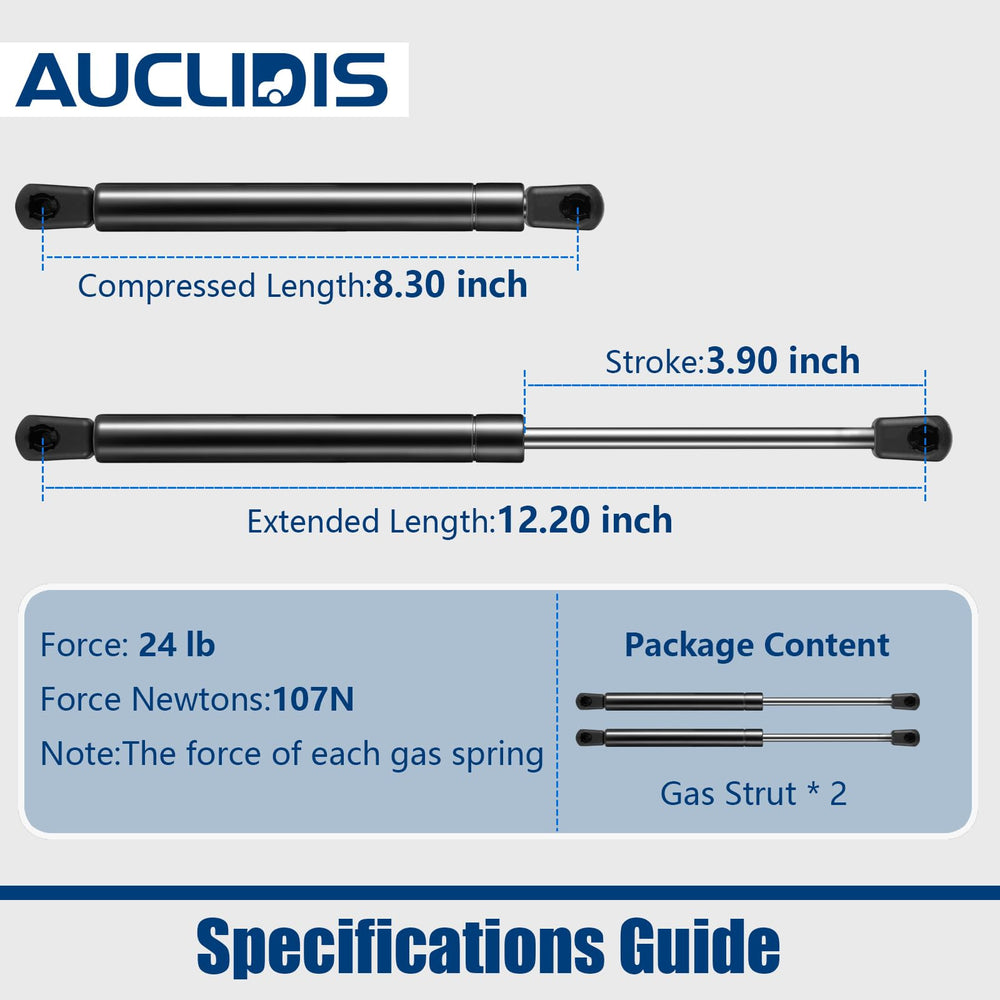 AUCLIDIS strut installed on camper shell hatch demonstrating smooth lift benefit