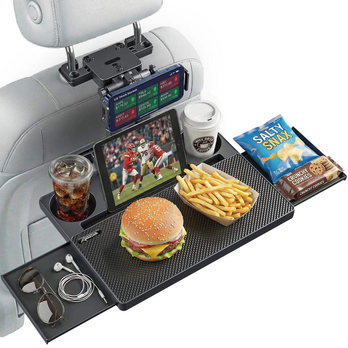 AUEOTUAR front view assembled tray showing stable workspace benefit