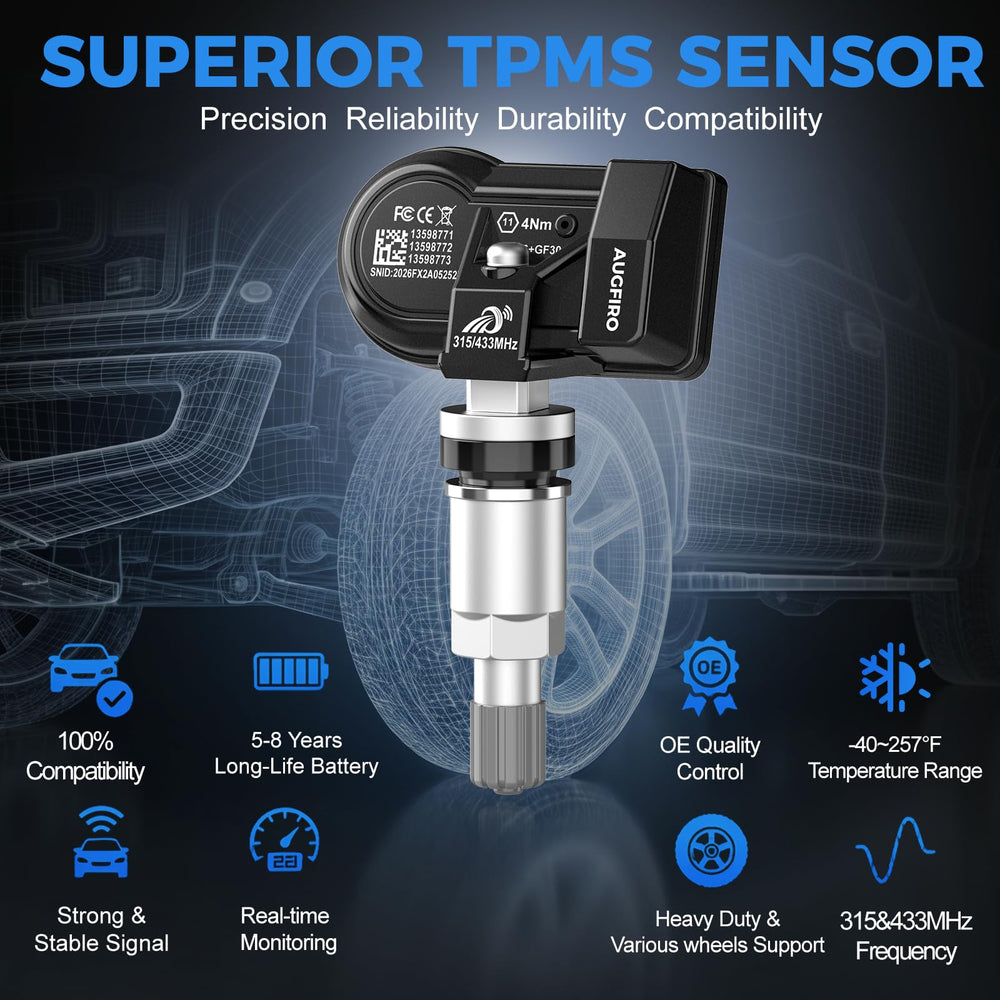 Augfiro sensor valve detail emphasizing durable metal valve benefit