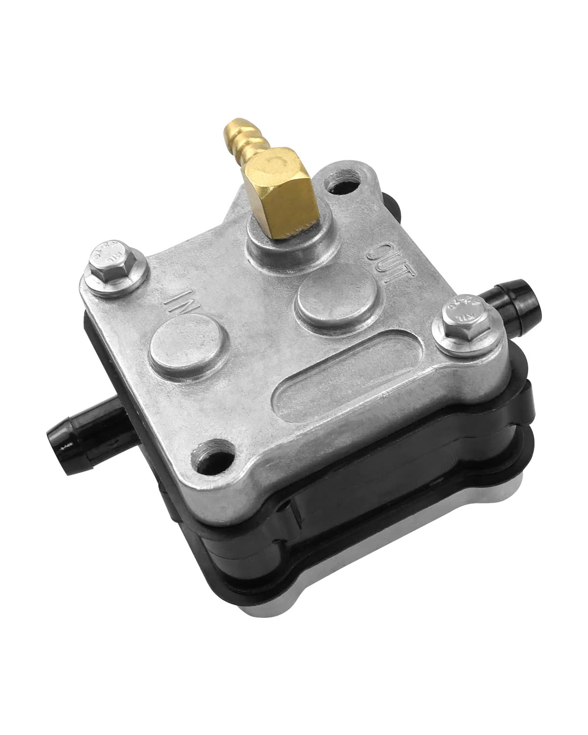 AUGREX fuel pump beside a ruler showing compact size for planning installation
