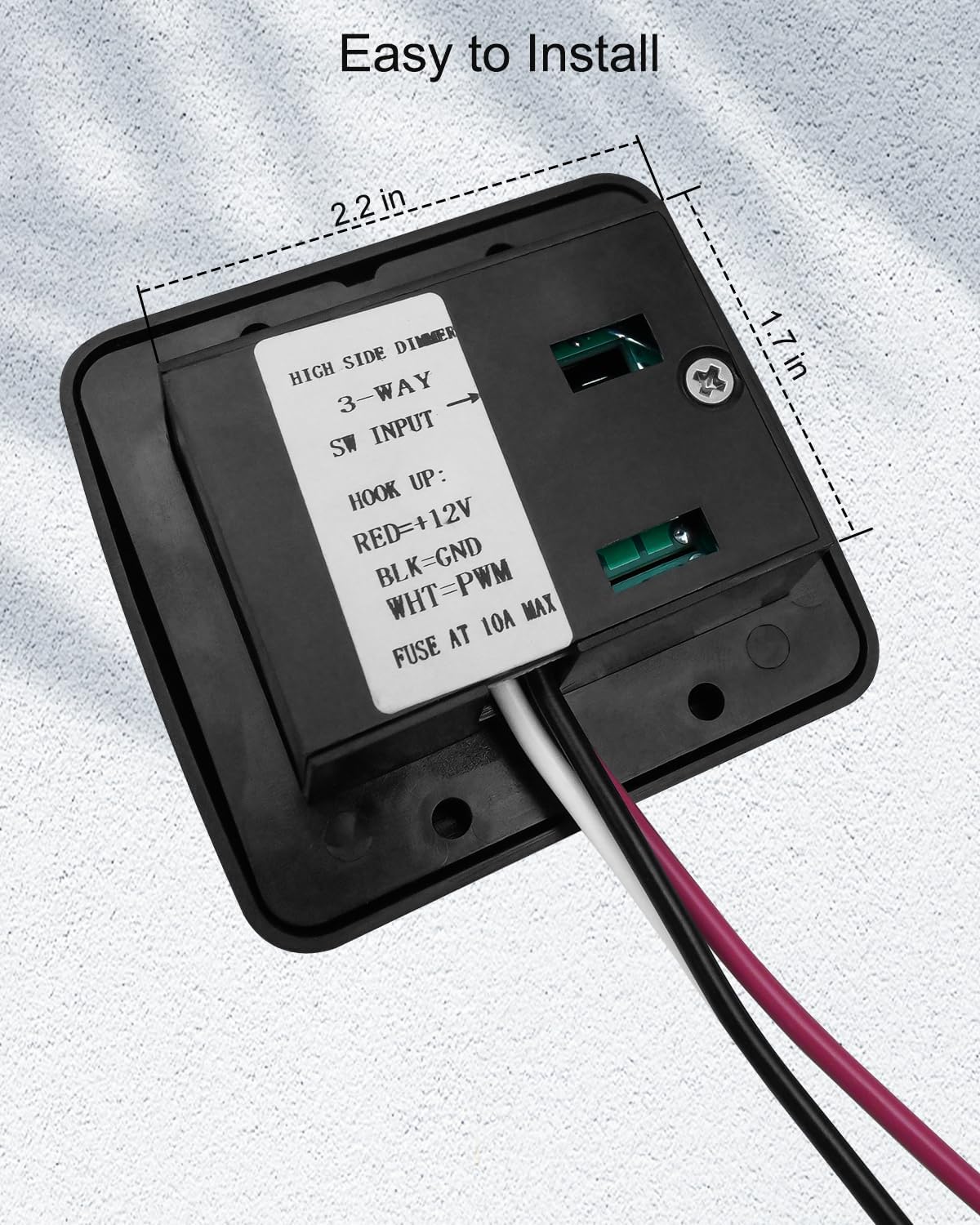 AUGREX dimmer next to coin for scale, compact space-saving benefit