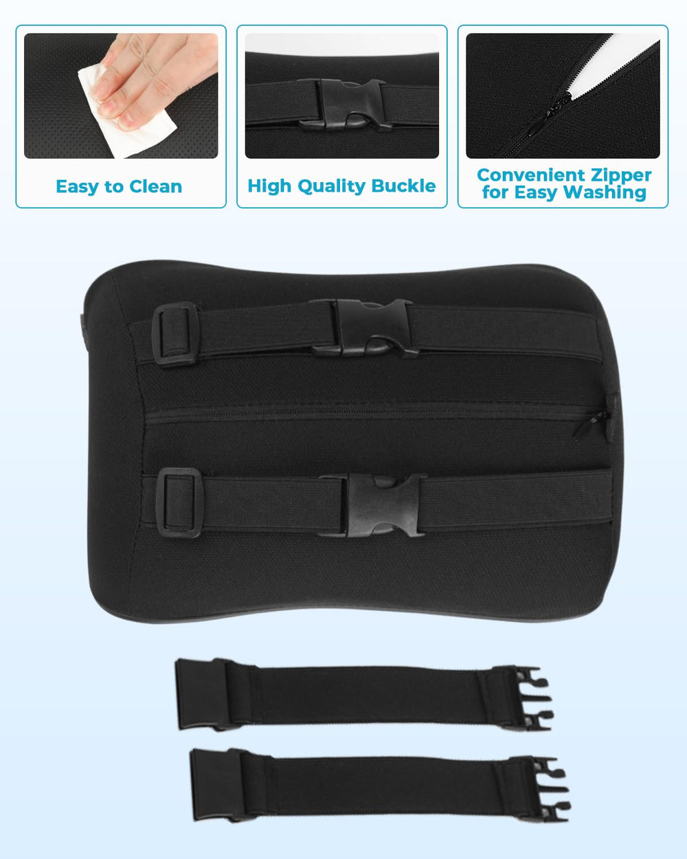 Aukee installed in car seat demonstrating correct placement and stable support