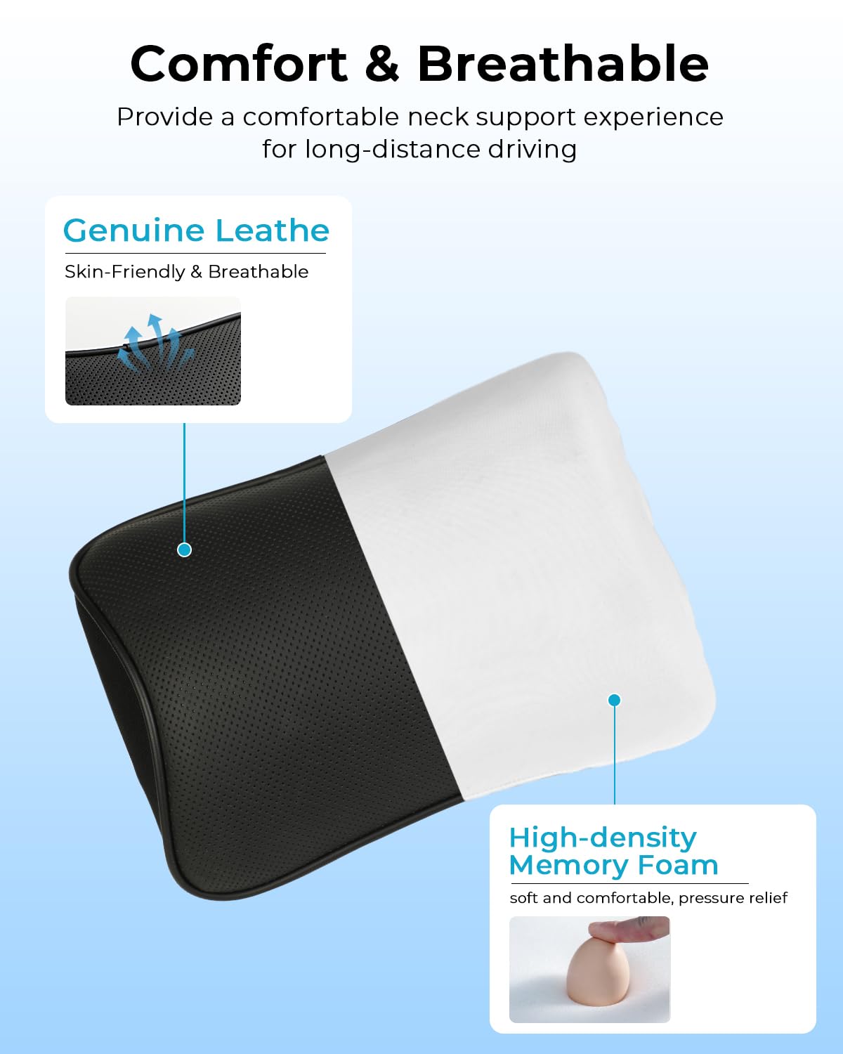 Aukee memory foam inner layer exposed to show contouring and supportive comfort
