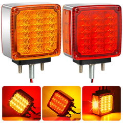 Aukmak front view square LED fender light showing dual-color function and durable build